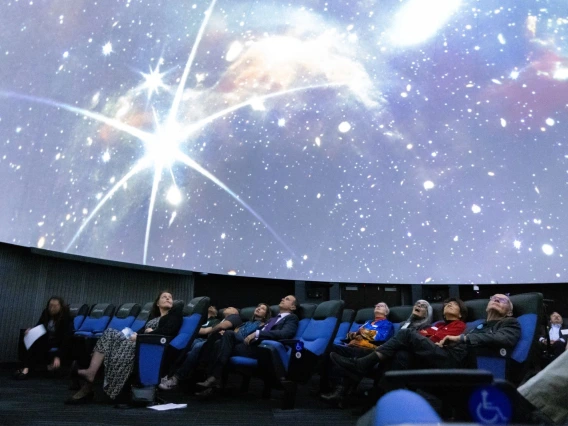 special event crowd in the planetarium